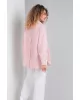 Блуза DOGGI 0160 фламингово-белая полоска 