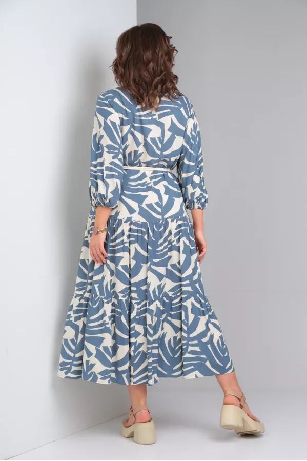 Платье LadisLine 1433 монстера синий