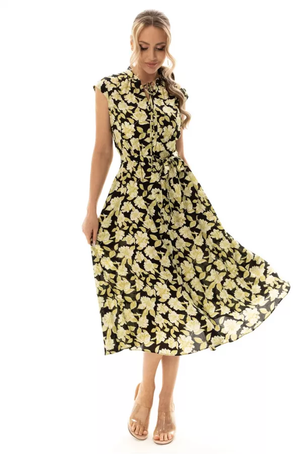 Платье Golden Valley 4934-2 черный с оливковым 