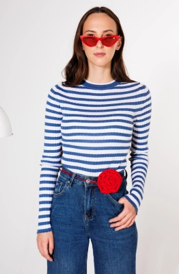 Джемпер КО-КО 21-026 бело-синий 