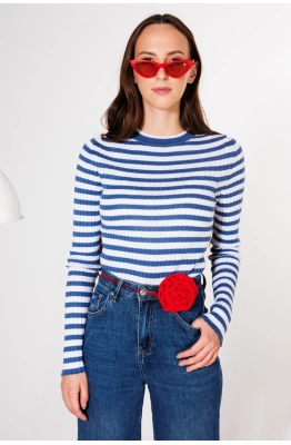 Джемпер КО-КО 21-026 бело-синий 