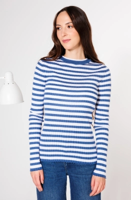 Джемпер КО-КО 21-026 бело-синий  Джемпер КО-КО 21-026 бело-синий