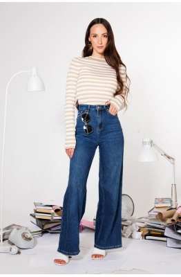 Джемпер КО-КО 21-026 бело-бежевый Джемпер КО-КО 21-026 бело-бежевый