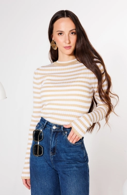 Джемпер КО-КО 21-026 бело-бежевый 