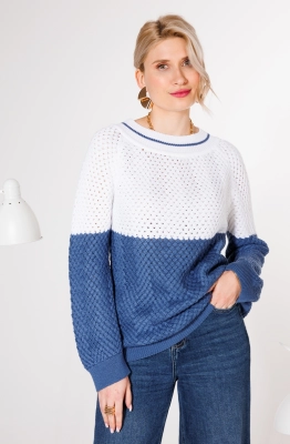 Джемпер КО-КО 21-027 бело-синий 
