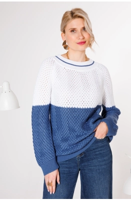 Джемпер КО-КО 21-027 бело-синий 