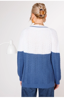 Джемпер КО-КО 21-027 бело-синий 