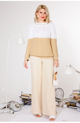 Джемпер КО-КО 21-027 бело-бежевый Джемпер КО-КО 21-027 бело-бежевый