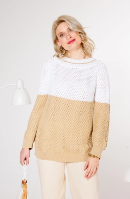 Джемпер КО-КО 21-027 бело-бежевый 