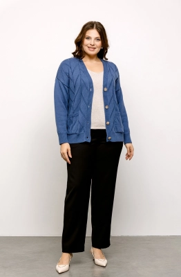 Кардиган RomGil РВ0030-ХЛ2 индиго  Кардиган RomGil РВ0030-ХЛ2 индиго