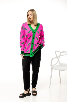 Кардиган RomGil РВ0078-АК2 ярко-розовый  Кардиган RomGil РВ0078-АК2 ярко-розовый