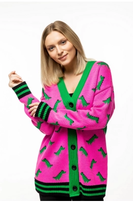 Кардиган RomGil РВ0078-АК2 ярко-розовый 