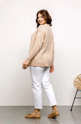 Кардиган RomGil РВ0017-ХЛ2 крем-брюле,бледно-голубой 