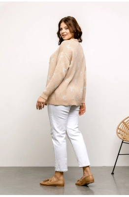 Кардиган RomGil РВ0017-ХЛ2 крем-брюле,бледно-голубой Кардиган RomGil РВ0017-ХЛ2 крем-брюле,бледно-голубой