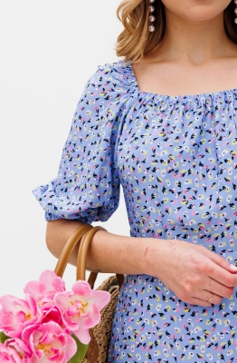 Платье КО-КО 8.23 голубой принт  Платье КО-КО 8.23 голубой принт