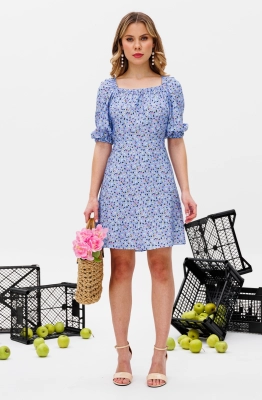 Платье КО-КО 8.23 голубой принт  Платье КО-КО 8.23 голубой принт