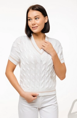 Джемпер RomGil РВ0083-ХЛ2 белый/крем-брюле 