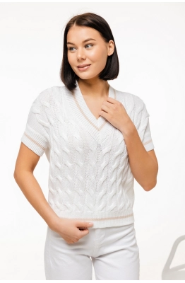 Джемпер RomGil РВ0083-ХЛ2 белый/крем-брюле 