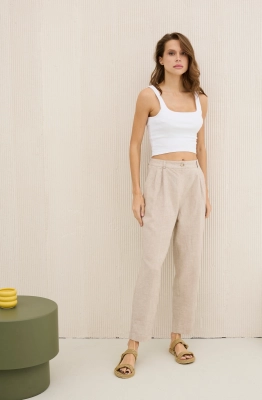 Брюки DAVA 116 натуральный лен  Брюки DAVA 116 натуральный лен