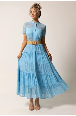 Платье Golden Valley 4917-1 голубой  Платье Golden Valley 4917-1 голубой