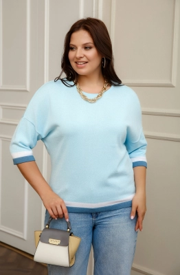 Джемпер RomGil РВ0014-ХЛ2 бледно-голубой, индиго, белый  