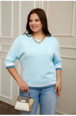 Джемпер RomGil РВ0014-ХЛ2 бледно-голубой, индиго, белый  