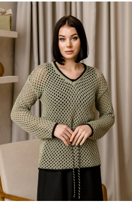 Джемпер RomGil РВ0040-ХЛ4 серо-зеленый 