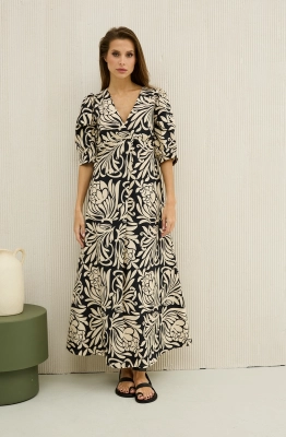 Платье DAVA 1206 черно-бежевый 