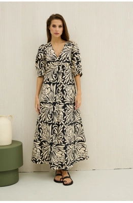 Платье DAVA 1206 черно-бежевый 