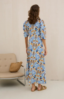 Платье DAVA 1206 голубой-терракот 