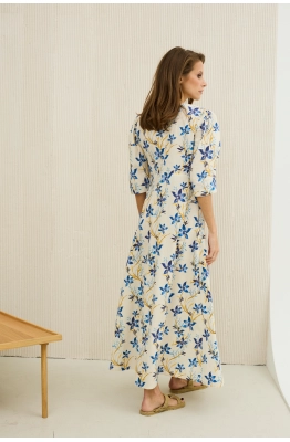 Платье DAVA 1206 молочный-синий Платье DAVA 1206 молочный-синий