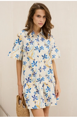 Платье DAVA 1210 молочный-голубой Платье DAVA 1210 молочный-голубой