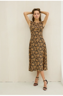 Платье DAVA 1205 черный-оранжевый 