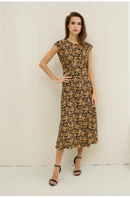 Платье DAVA 1205 черный-оранжевый 