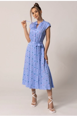 Платье Golden Valley 4934-4 голубые цветы  Платье Golden Valley 4934-4 голубые цветы