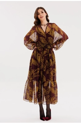 Платье EOLA 2721 бордовый с принтом Платье EOLA 2721 бордовый с принтом