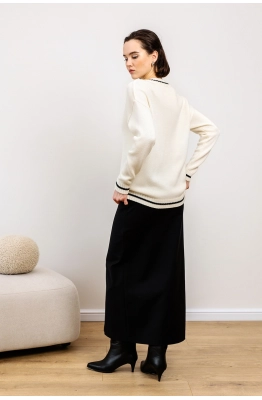 Джемпер RomGil ТЗ935Ш молочный, черный