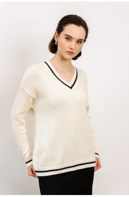 Джемпер RomGil ТЗ935Ш молочный, черный