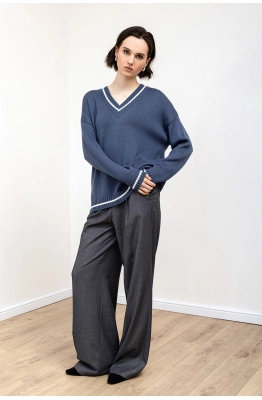 Джемпер RomGil ТЗ935Ш индиго, молочный