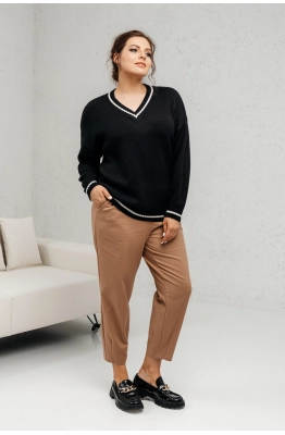 Джемпер RomGil ТЗ935Ш черный, молочный