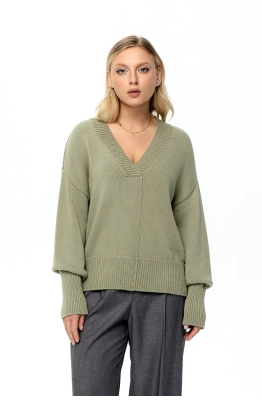 Джемпер RomGil РВ0129-ХЛ2 серо-зеленый 