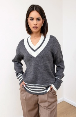 Джемпер RomGil ТЗ887Ш серый 