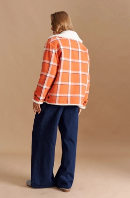 Полупальто ELLETTO LIFE 3782 оранжево-белый  Полупальто ELLETTO LIFE 3782 оранжево-белый