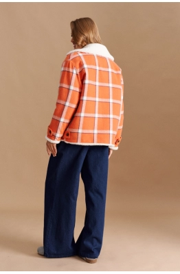 Полупальто ELLETTO LIFE 3782 оранжево-белый  Полупальто ELLETTO LIFE 3782 оранжево-белый