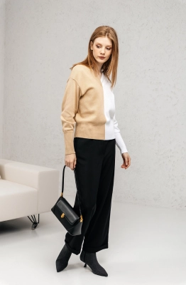 Джемпер RomGil РВ0143-ХЛ5 соломенный/белый Джемпер RomGil РВ0143-ХЛ5 соломенный/белый