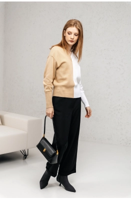 Джемпер RomGil РВ0143-ХЛ5 соломенный/белый