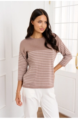 Джемпер RomGil ТЗ367 розово-коричневый/белый 