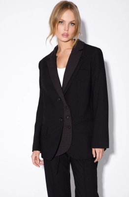 Жакет PiRS 5502 черный+бежевая клетка 