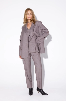 Костюм-тройка PiRS 5534 серо-бежевый меланж 