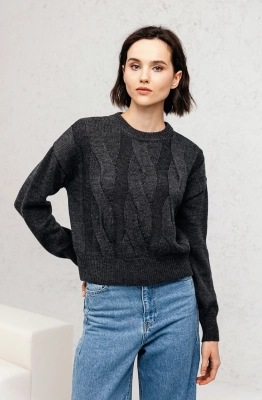 Джемпер RomGil РВ0107-ШЕ5 черный меланж 